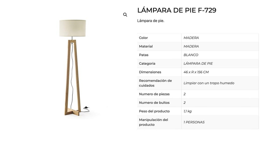 LAMPARA SUELO F729