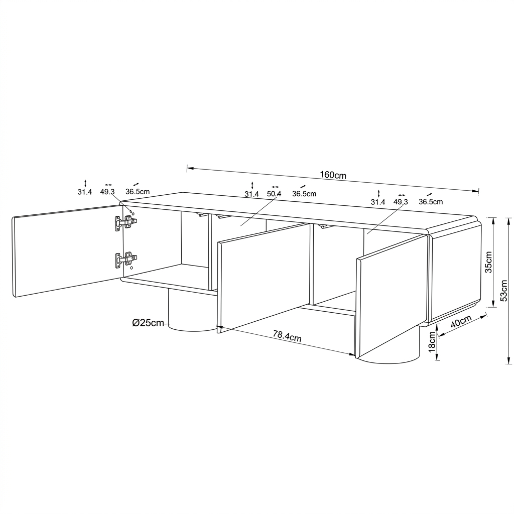 MUEBLE TV-710 NANTES REDONDAS