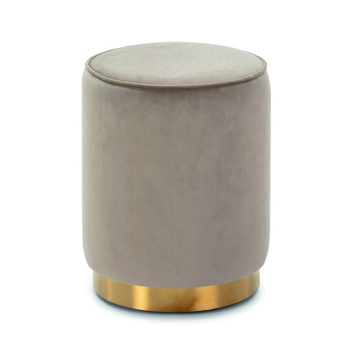 [POUFPO002BD] POUF TERCIOPELO PO-02  (BEIGE, DORADA)