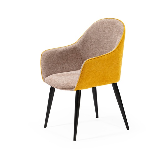 [PR/02172] CHAIR FABRIC DC-625 (COMBINED BEIGE/YELLOW, BLACK)