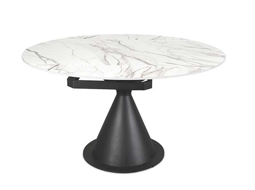 [DT-509-BLANCO] DINING TABLE DT-509 (WHITE, BLACK METAL)