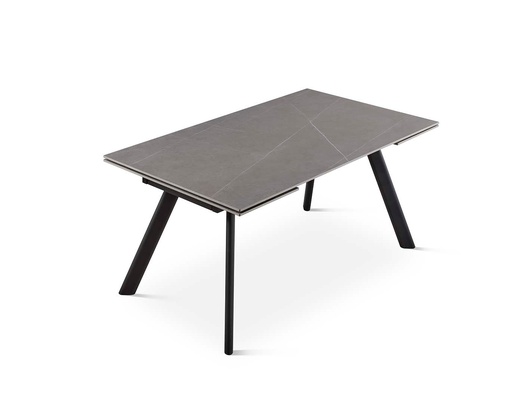[DT-510-GRIS-NEG-160] TABLE À MANGER DT-510 (GRIS CLAIR, MÉTAL NOIR, 160 (240) cm)