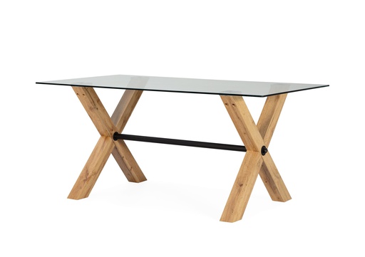 [MESACO165TR-PatasRO-CR-16-90-75-74-1 -99-50-+/-60-2 -0,-16-12-2 -Li] MESA COMEDOR DT-165 CRISTAL