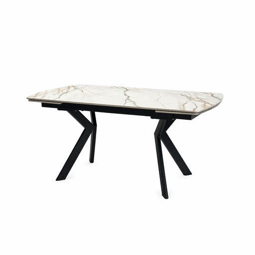 [PR/3518844] MESA COMEDOR DT-530 (BLANC, MÉTAL NOIR, 140 (200) cm)