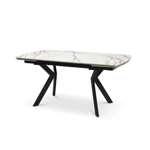 [PR/3519783] MESA COMEDOR DT-530 (BLANC, MÉTAL NOIR, 160 (240) cm)